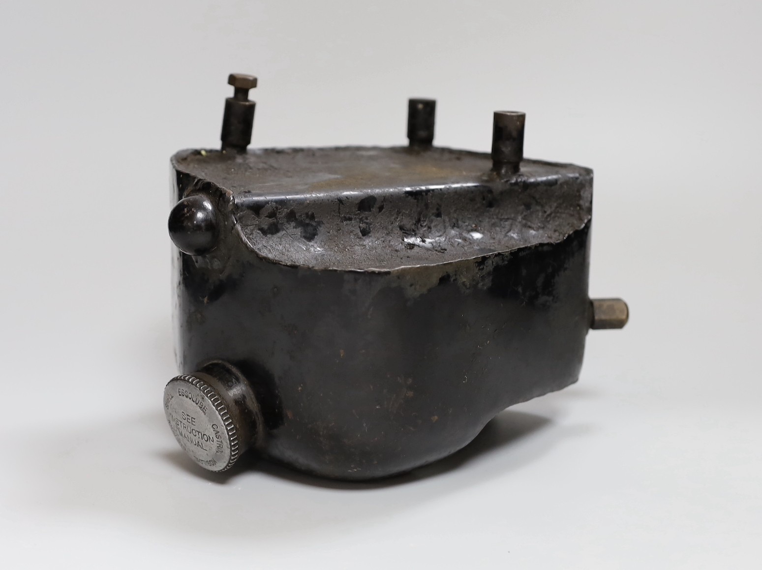A BSA B32 trials motorcycle oil tank, 21cm long